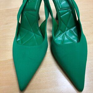 Zara green slingback heels